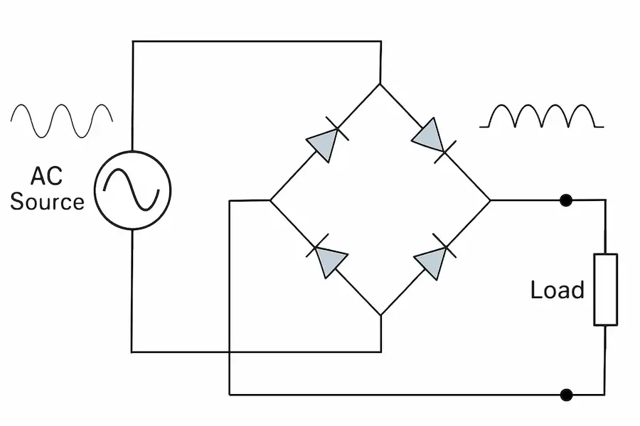 Full-wave rectifier with no capacitor