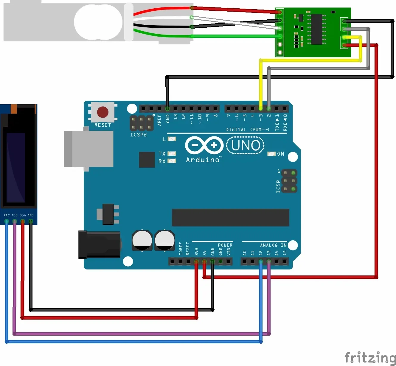 load sensor to arduino with an OLED screen