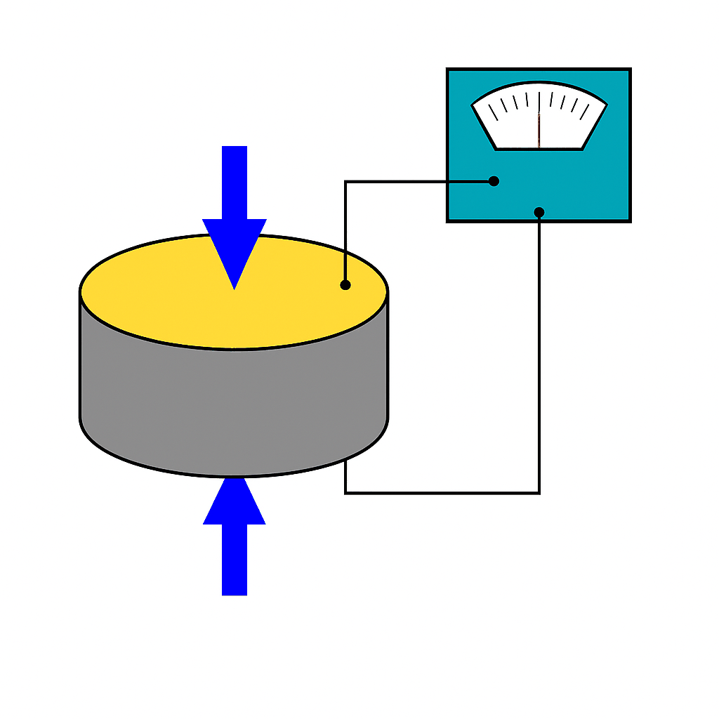 piezo crystal voltage response to press