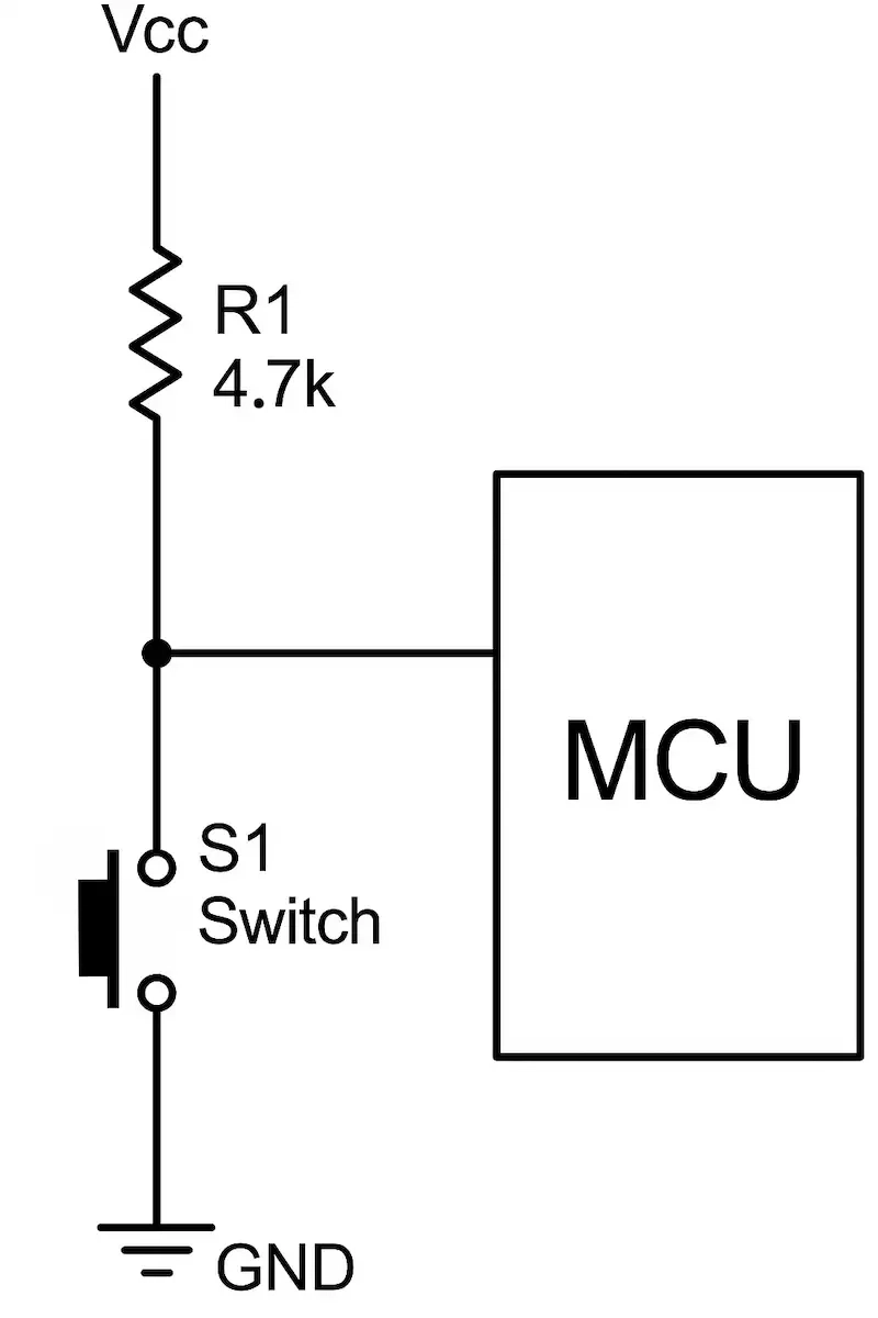 Pull up resistor connected to MCU