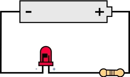 LED in a circuit with protection resistor