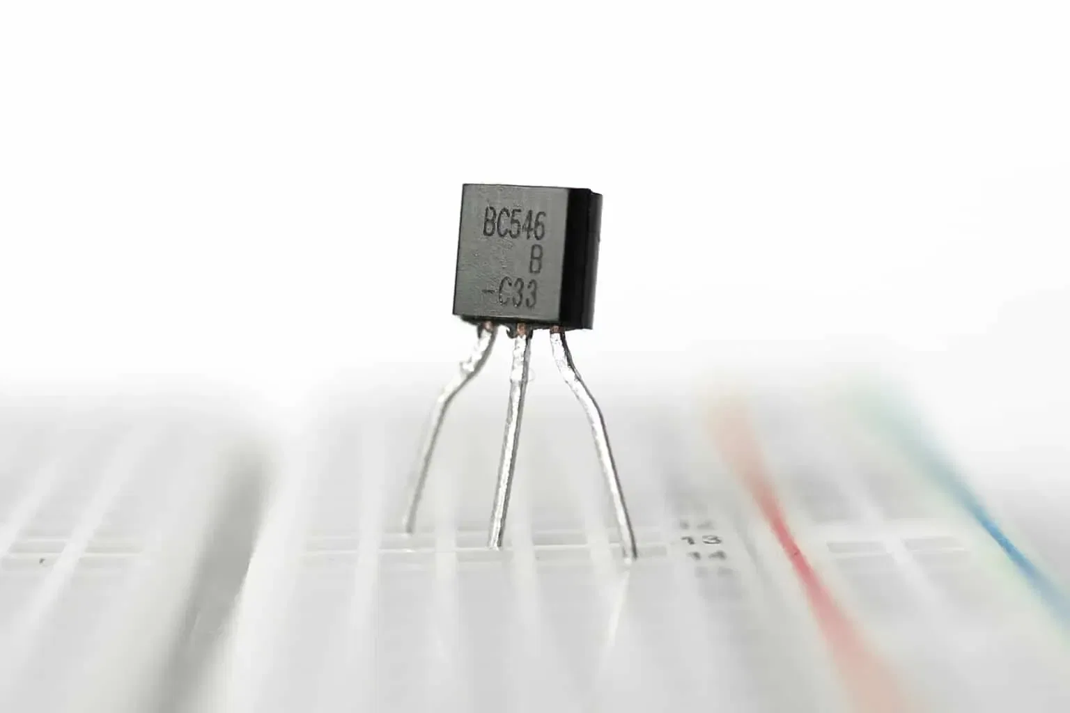 Transistor on a bread board