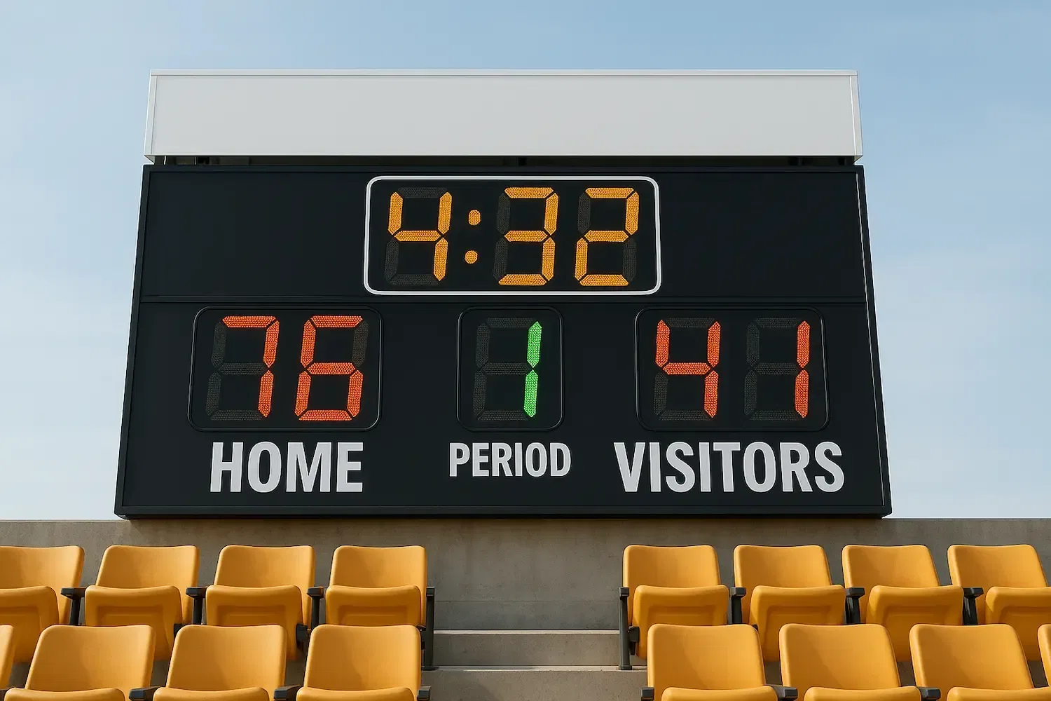 game-score-board-showing-home-and-visitors-score-with-spectator-seats