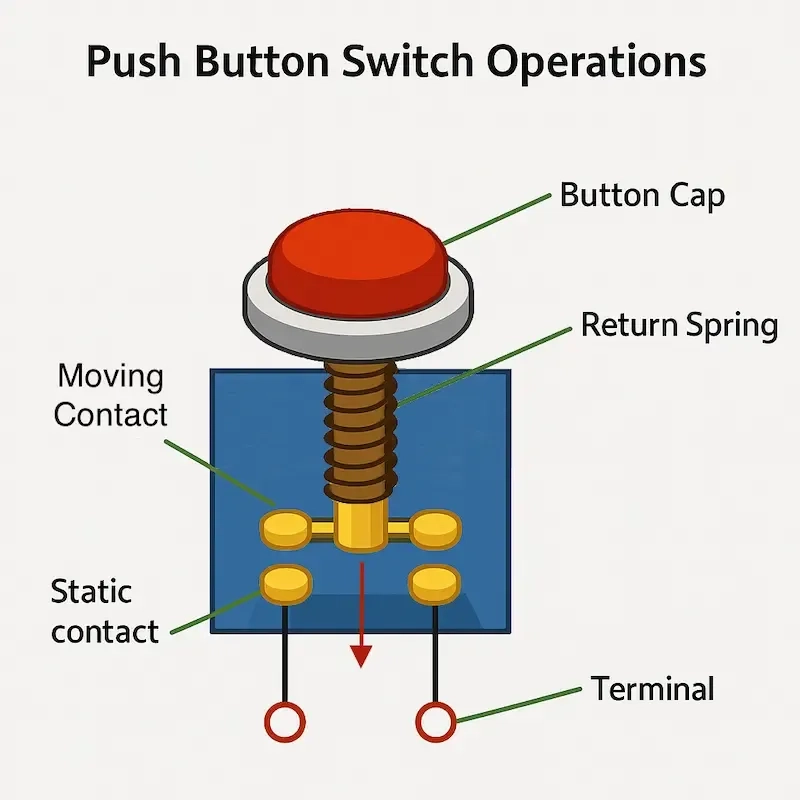 Push button internal details